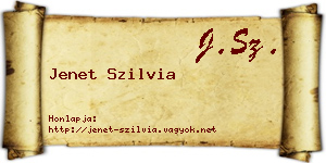 Jenet Szilvia névjegykártya