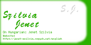 szilvia jenet business card